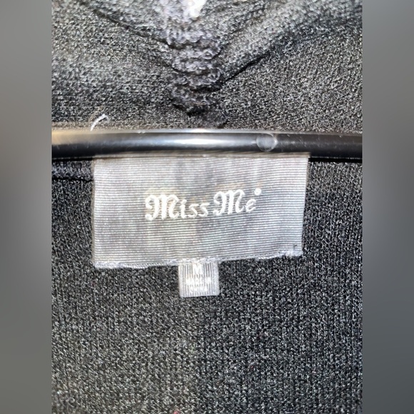 Miss Me Black & White Tribal Fringe Cardigan Sweater Womens Size Medium​ - Picture 3 of 5